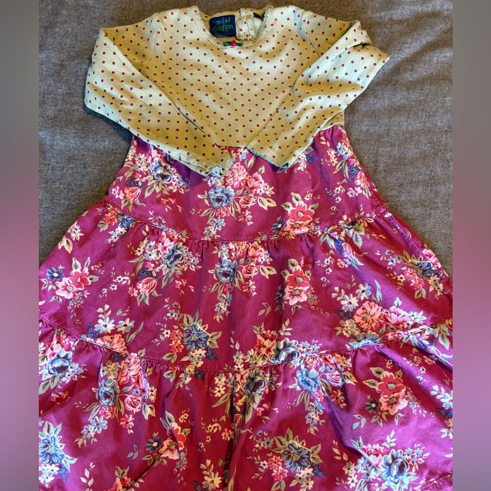 Mini Boden multi colored flared skirted dress.5-6y‎